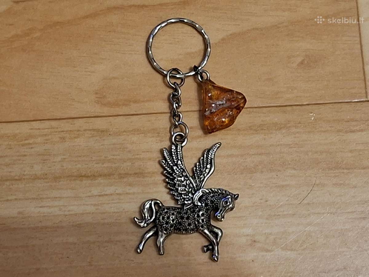 Kolekcinijai pakabukas pegasas su gintaru