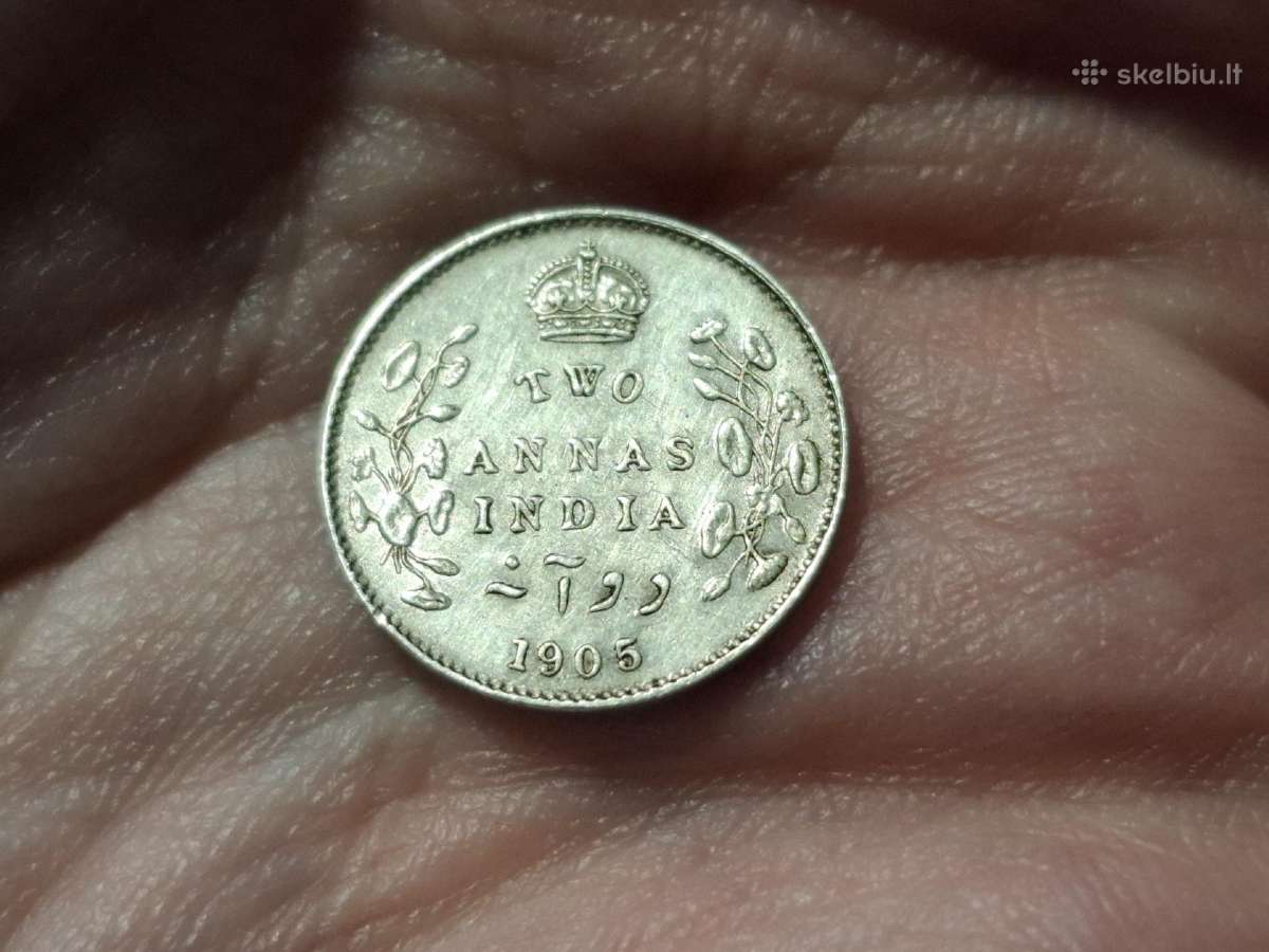 Britų Indija 2 annas 1905 sidabras