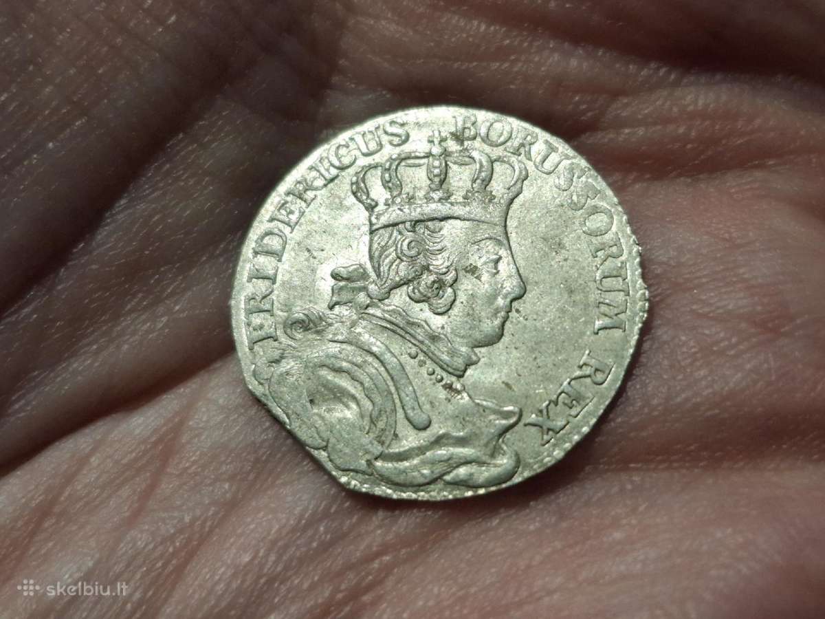 Prūsija 6 grašiai 1757 sidabras - nuotraukos Nr. 2