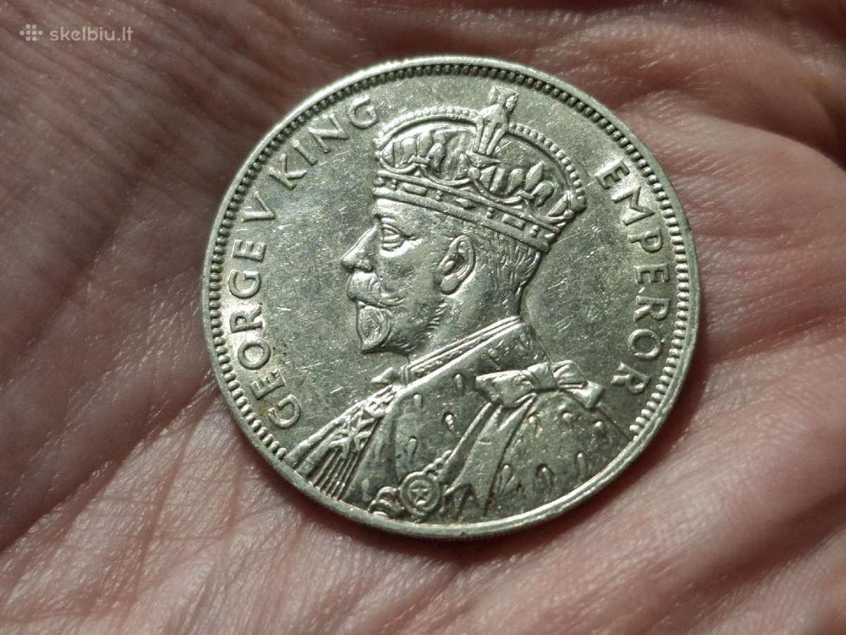 Mauricijus 1 rupija 1934 sidabras - nuotraukos Nr. 2