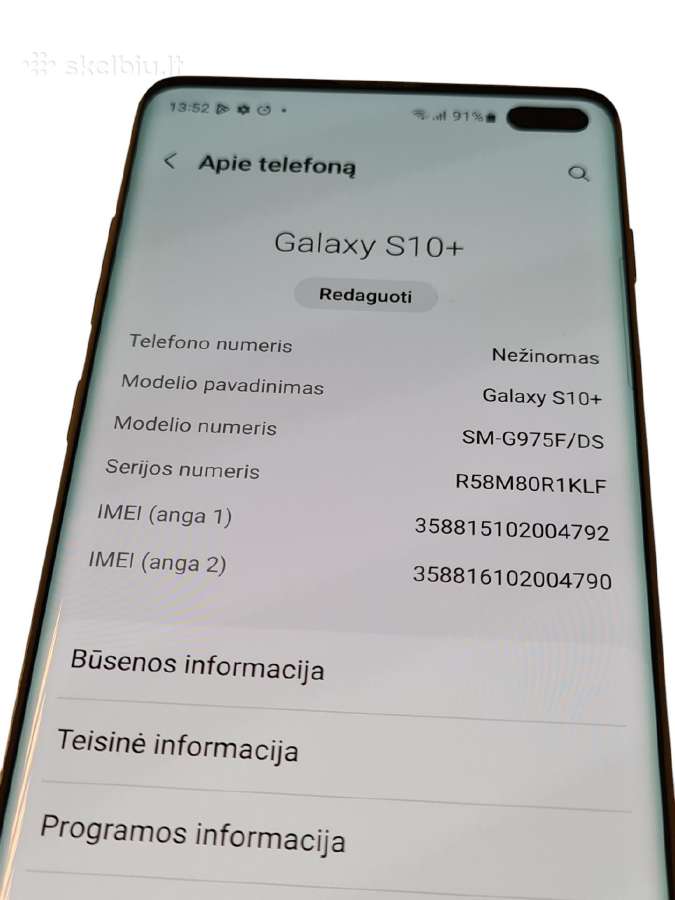 Samsung Galaxy S10+ 8/128gb + 3 mėn. garantija - nuotraukos Nr. 4