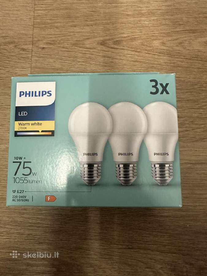 Philips LED lemputės E27 75w 1055 lumen 2700k