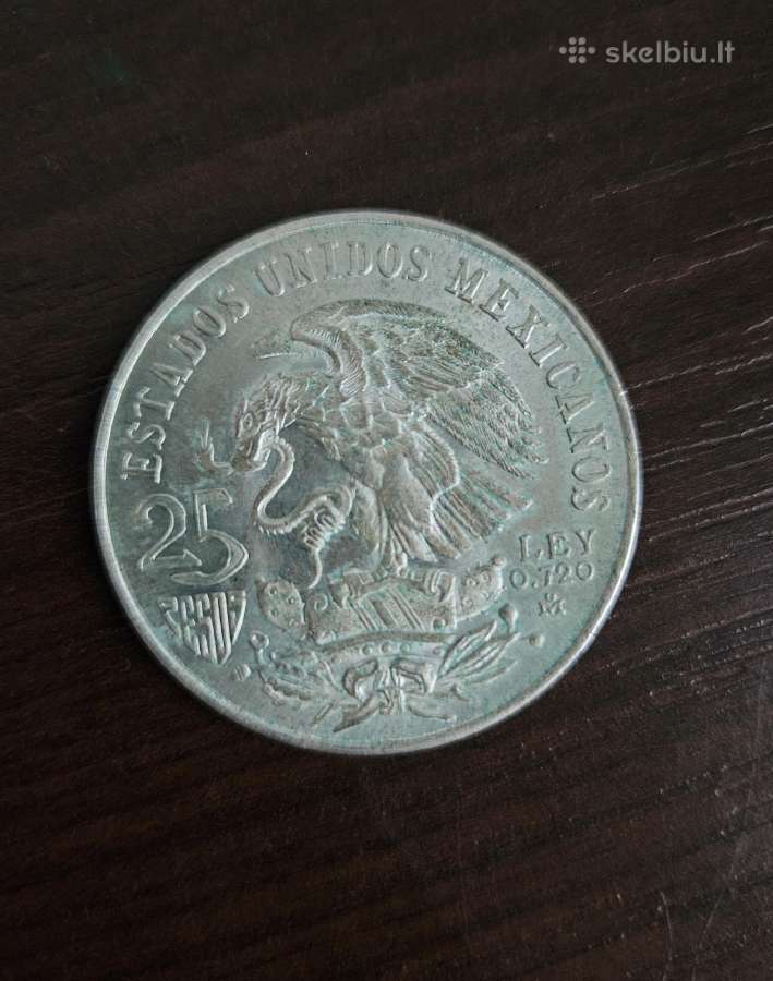 Meksikos sidabrinė moneta - 25 peso - nuotraukos Nr. 2