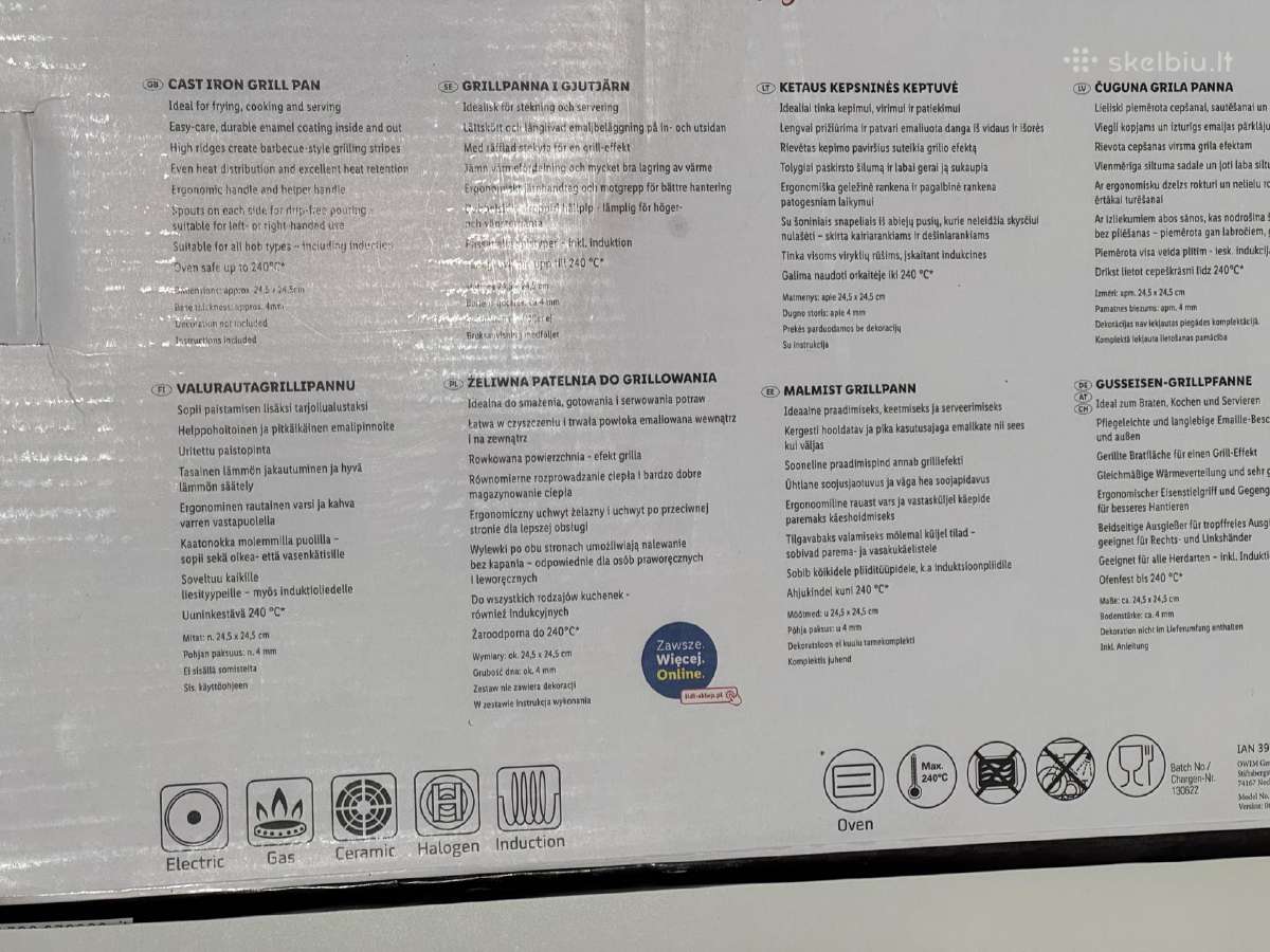 Ketaus kepsninės keptuvė 24,5cmx24,5cm - nuotraukos Nr. 6