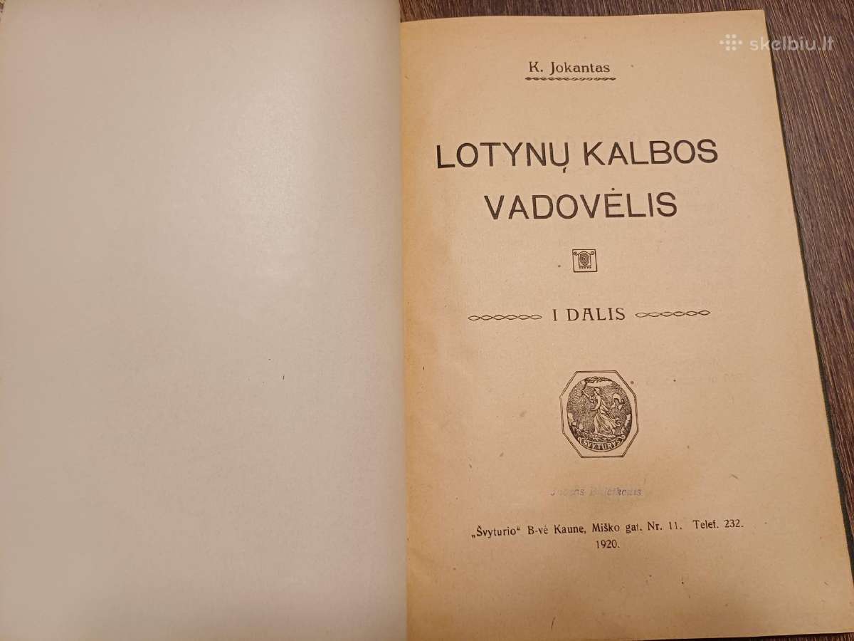 Parduodu knyga,lotynų kalbos vadovėlis,1920