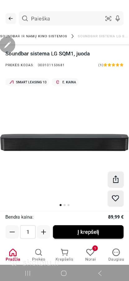 LG Sqm1 Sounbar garso sistema - nuotraukos Nr. 2