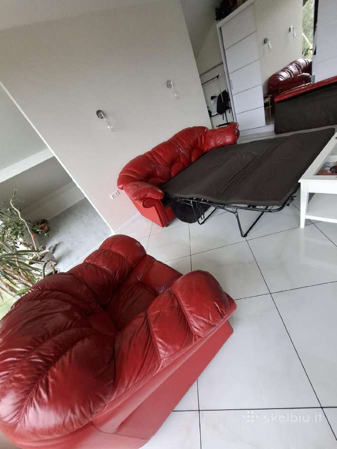 Dvigule odine sofa ir fotelis