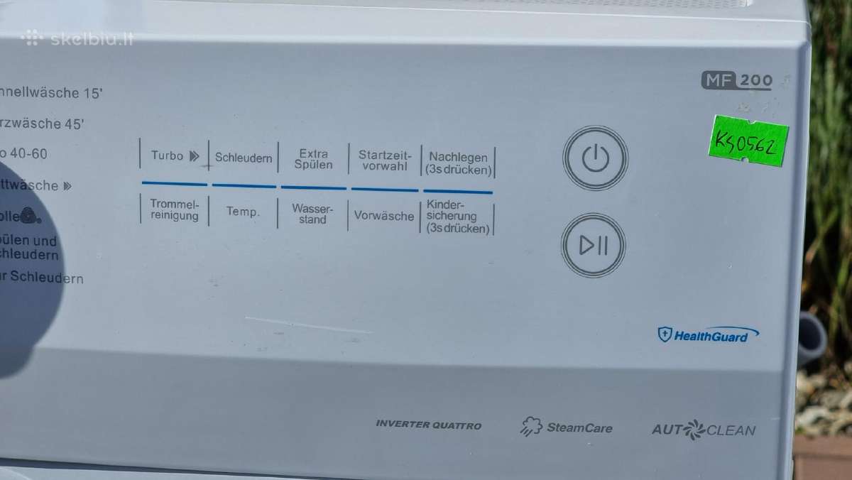 Midea Mf10ew80b talpa 8 kg, gylis 48 cm+ garantij - nuotraukos Nr. 12