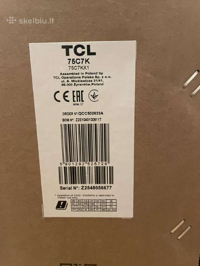 Tcl, 75c7k, 75c7kx1 televizoriaus stovas - nuotraukos Nr. 2