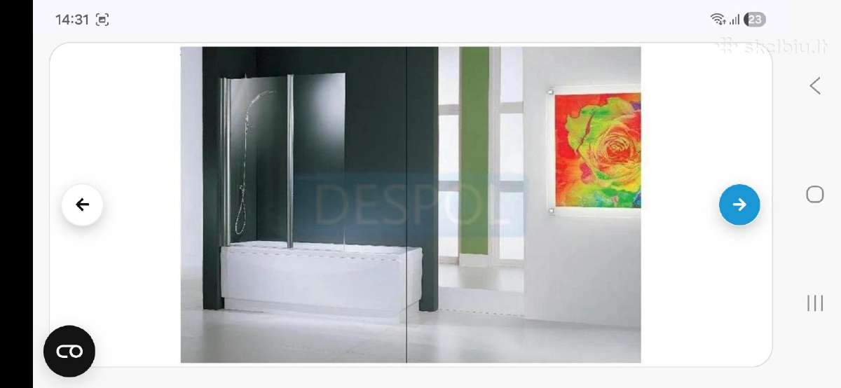 Vonios sienelė 70+50 cm Novellini Aurora 2