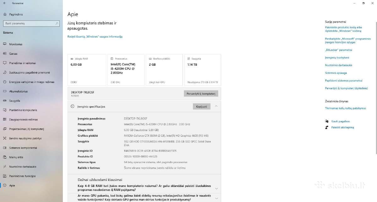 Asus n750j 17"intel i5 2.8ghz Ssd256gb 6gb Gtx850m - nuotraukos Nr. 10