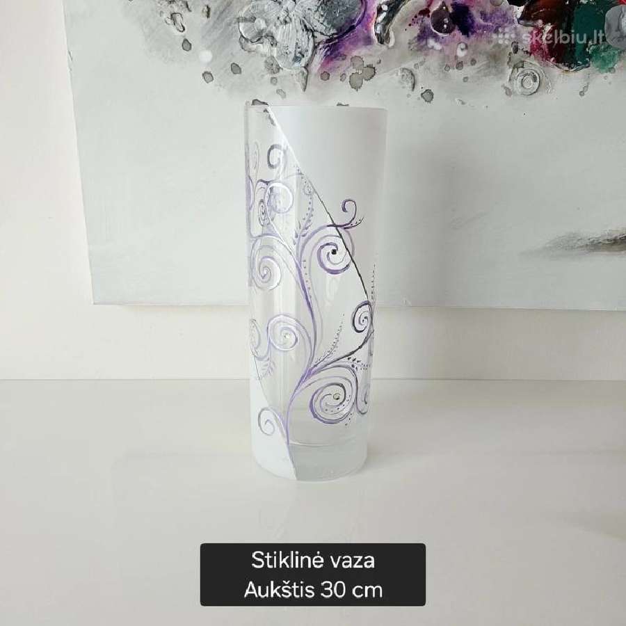 Labai geros būklės stiklinė vaza 30 cm