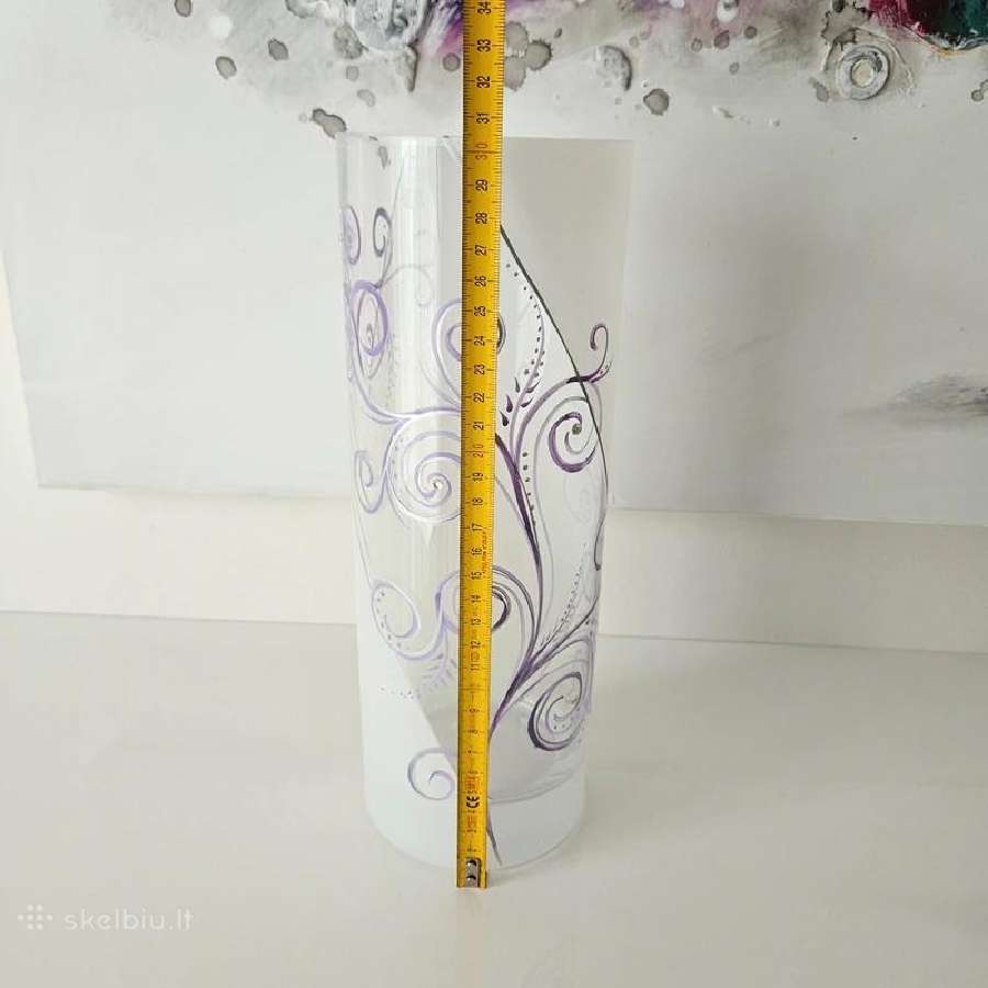 Labai geros būklės stiklinė vaza 30 cm - nuotraukos Nr. 5
