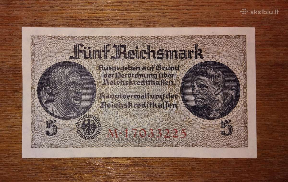 Vokietijos 5 reichsmark banknotas