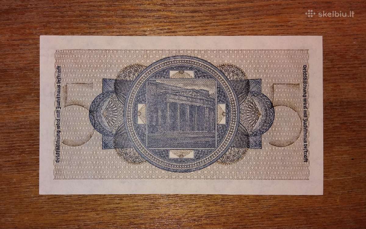 Vokietijos 5 reichsmark banknotas - nuotraukos Nr. 2