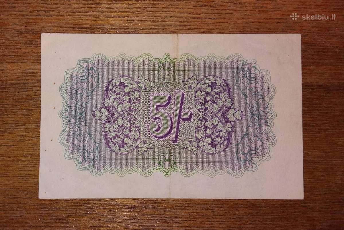 Anglijos 5 šilingu banknotas - nuotraukos Nr. 2