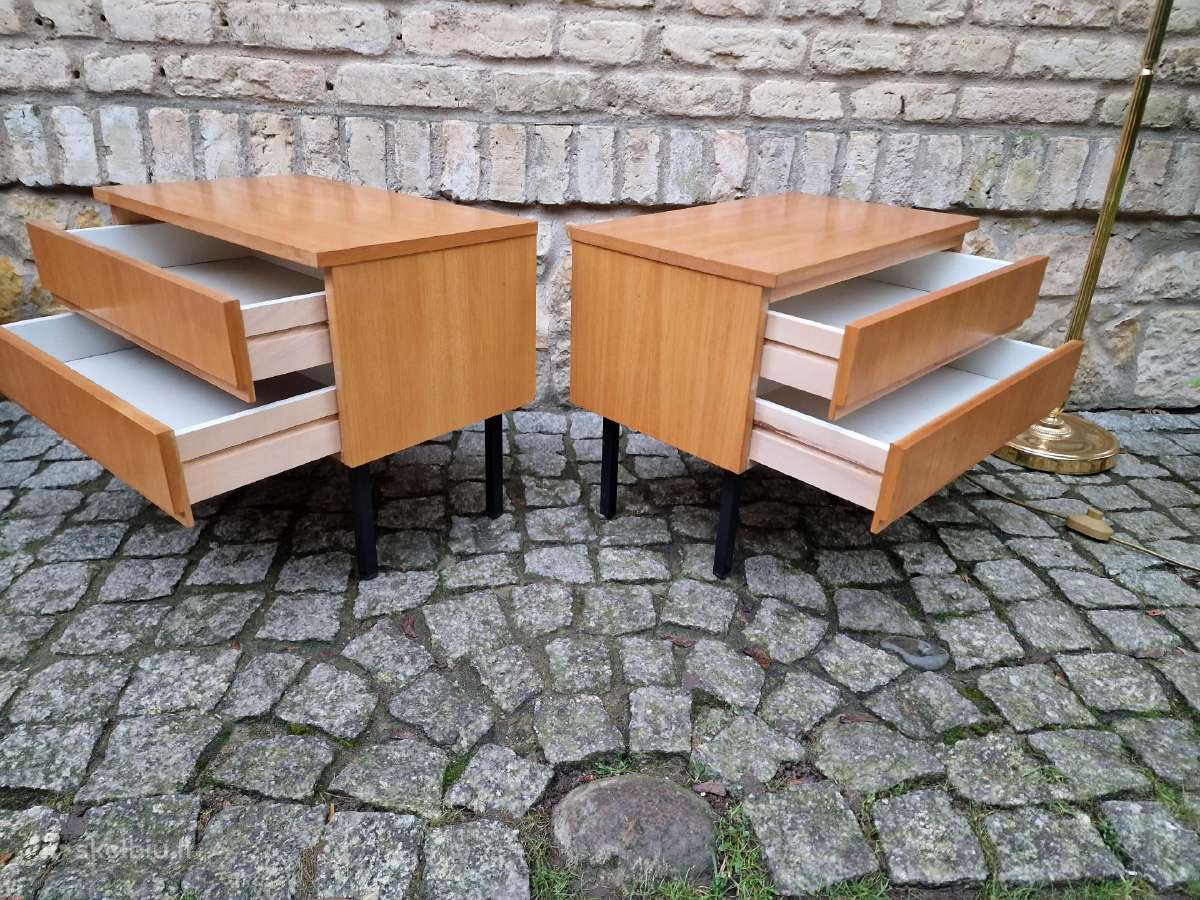 Vintažinės mid century modern naktinės spintelės - nuotraukos Nr. 2