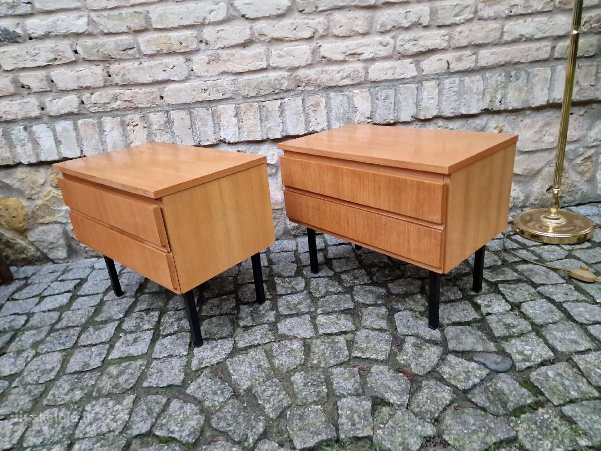 Vintažinės mid century modern naktinės spintelės - nuotraukos Nr. 3
