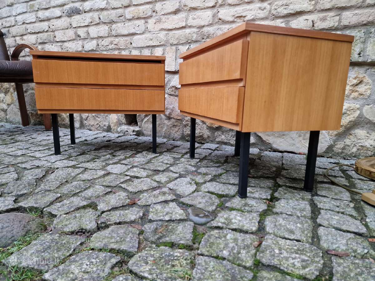 Vintažinės mid century modern naktinės spintelės - nuotraukos Nr. 17