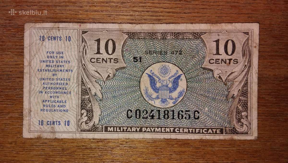 JAV 10 centu banknotas