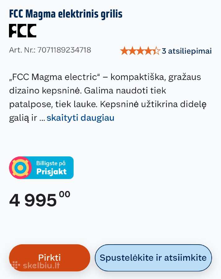 Magma elektrinis grilis - nuotraukos Nr. 2