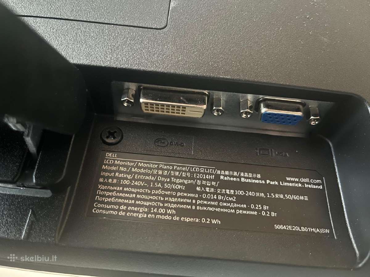 Monitorius Dell E2014hf, 19.5" - nuotraukos Nr. 3