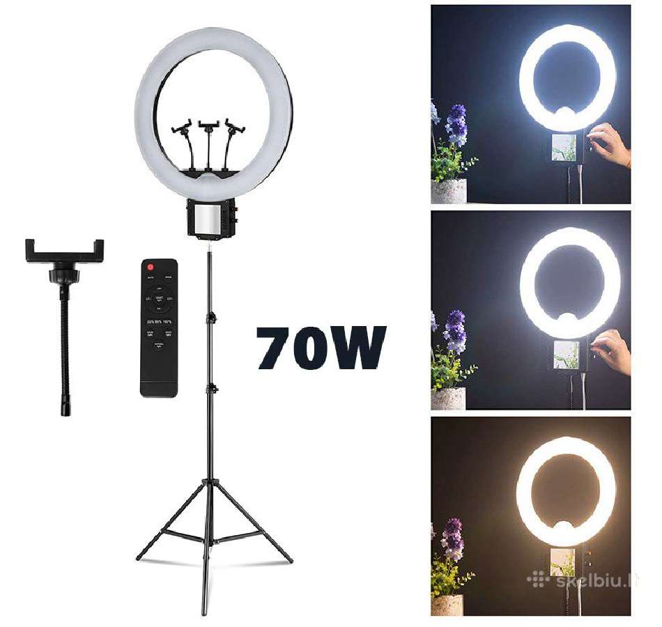 LED žiedinė lempa 70w su stovu – Pro Max
