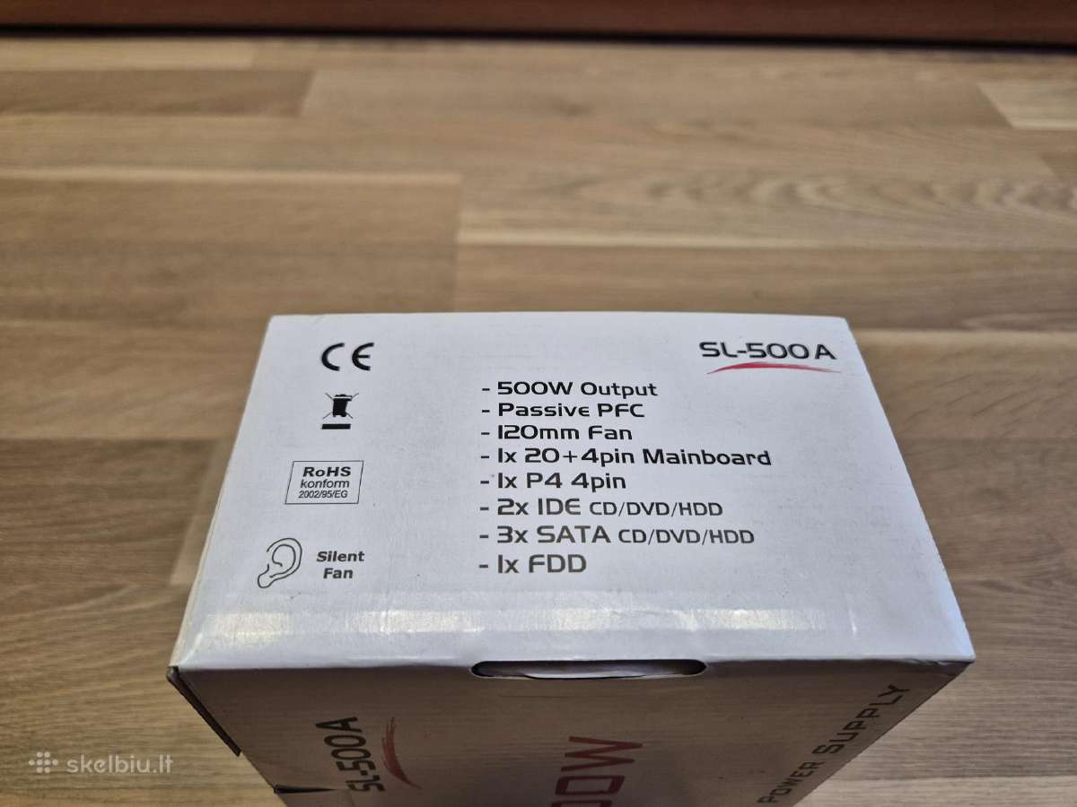 Maitinimo blokas Inter-tech SL-500a 500 W, 12cm - nuotraukos Nr. 2
