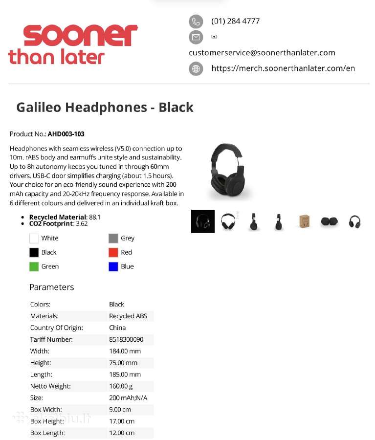 Galileo Headphones - Black / ausinės juodos - nuotraukos Nr. 6