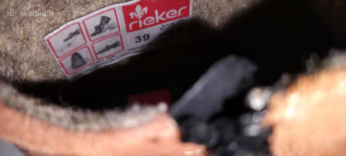 Žieminiai moteriški batai Rieker. 39 dydis. - nuotraukos Nr. 3