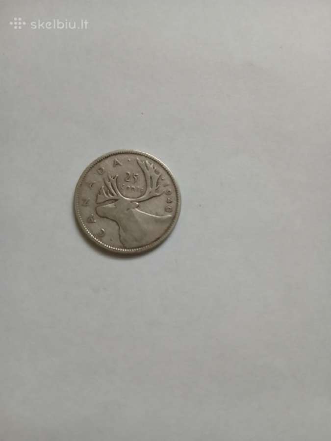 Canada 1949 25 Centai Sidabras