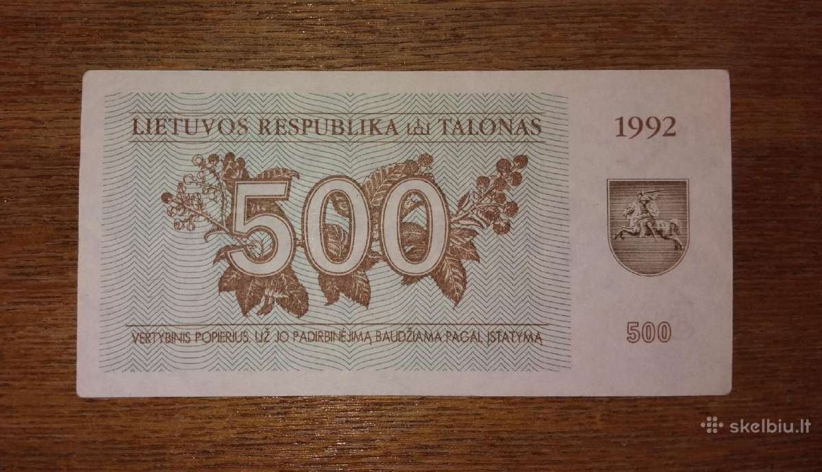 Lietuvos 500 talonu banknotas - nuotraukos Nr. 2