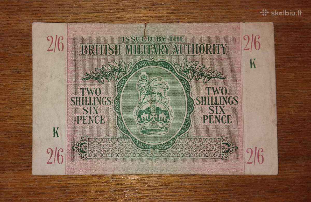 Anglijos 2šilingu/6pencu banknotas