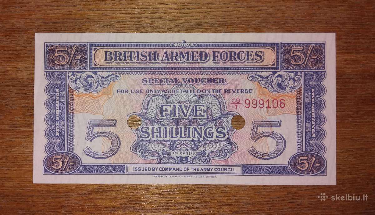Anglijos 5 šilingu banknotas
