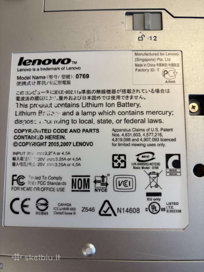 Parduodami nešiojami kompiuteriai Lenovo 0769, Hp - nuotraukos Nr. 14