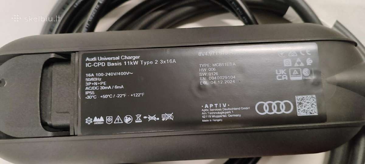 Audi e-tron elektromobilio pakrovėjas 11kw Type 2 - nuotraukos Nr. 4