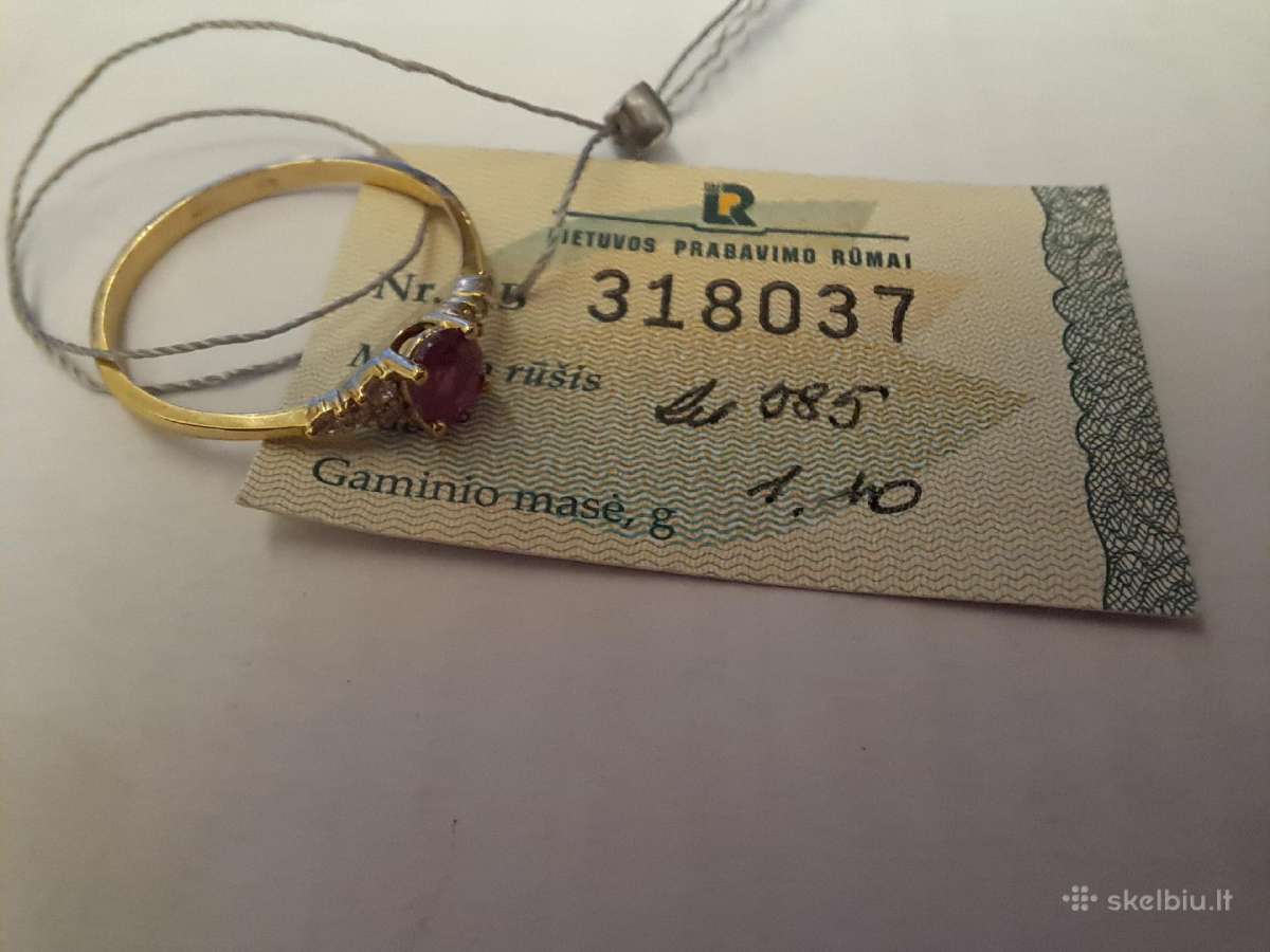 Aukso žiedai su rubinais ir deimantais (200-500eu) - nuotraukos Nr. 18
