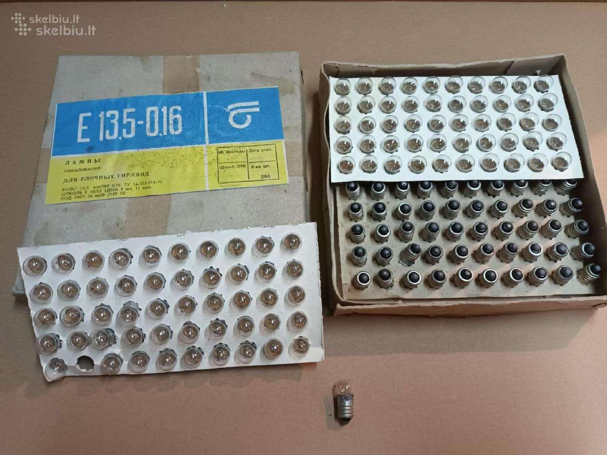 Ussr E10 lemputes 13,5 voltu kaledines girliandos - nuotraukos Nr. 2