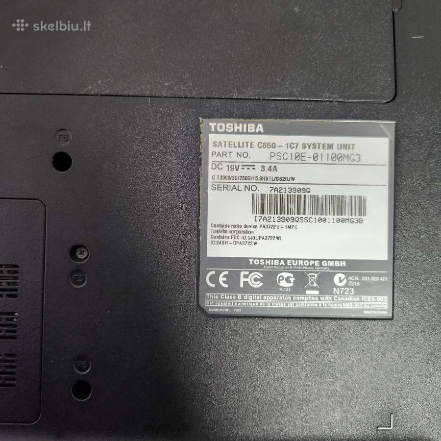 Toshiba Satellite kompiuteris - nuotraukos Nr. 4
