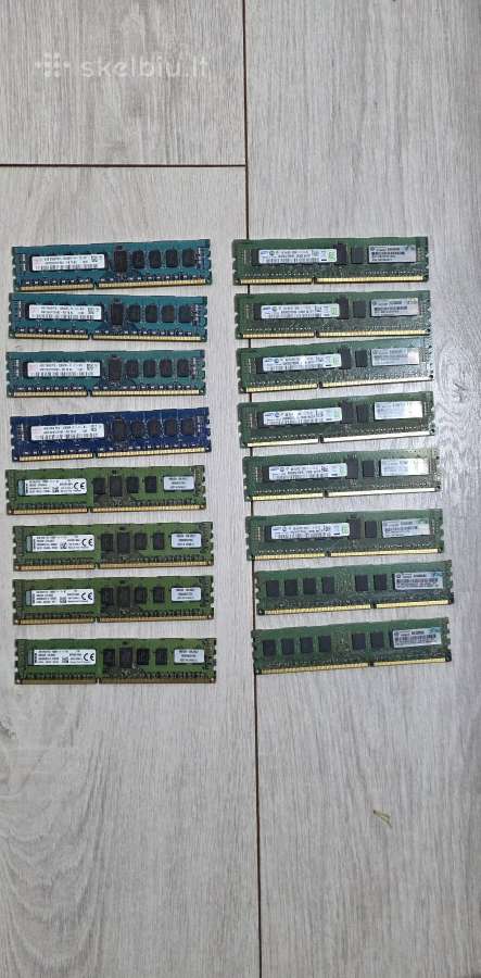 16 vnt. Serveriniai RAM 4gb Ddr3l 1600mhz