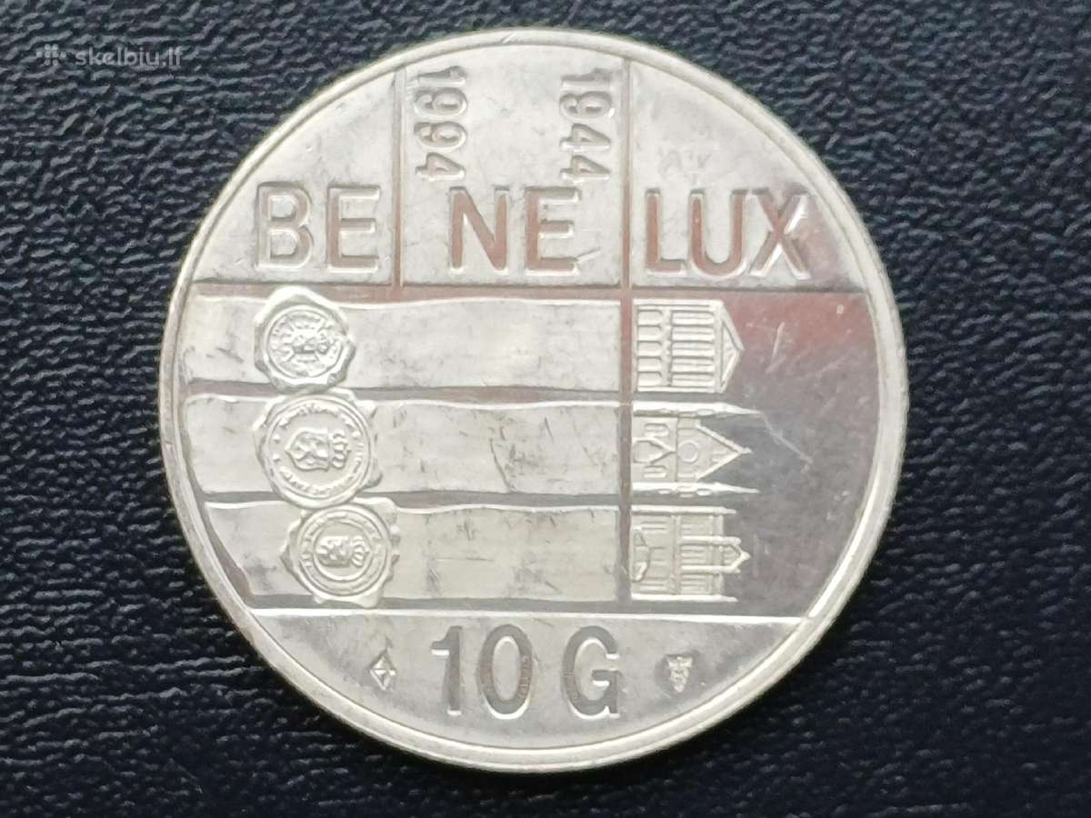 10 guldenų 1994m. Nyderlandai 15g. sidabras 720