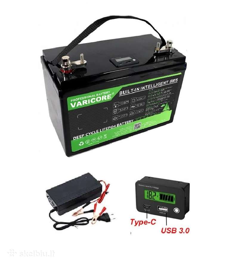 Varicore 12v Lifepo4 180ah akumuliatorius baterija