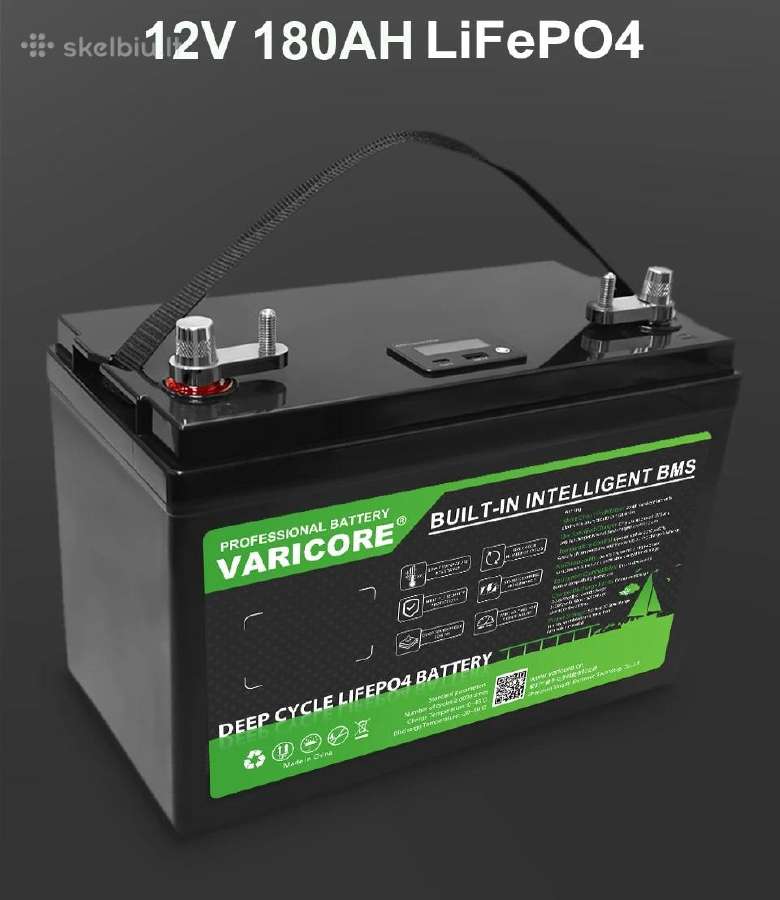 Varicore 12v Lifepo4 180ah akumuliatorius baterija - nuotraukos Nr. 3