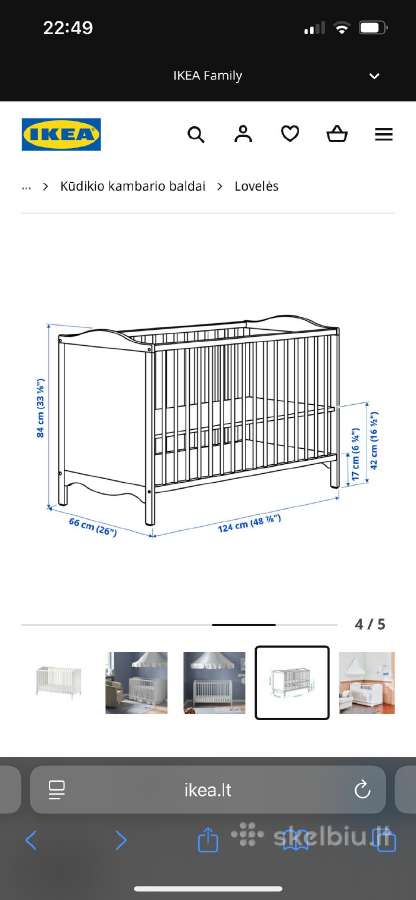 Vaikiška lovelė Ikea - nuotraukos Nr. 3