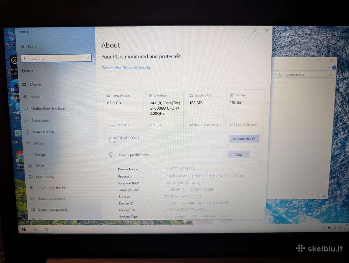 Lenovo ideapad 320 i3 6006u 2.0ghz 8gb 128ssd - nuotraukos Nr. 2