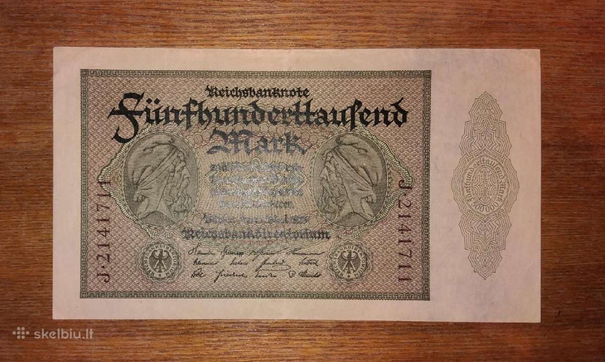 Vokietijos 500.000 markių banknotas
