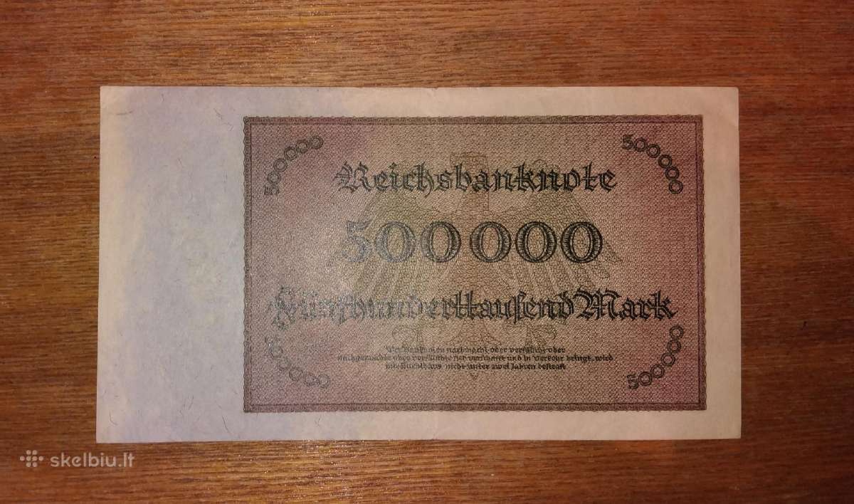 Vokietijos 500.000 markių banknotas - nuotraukos Nr. 2
