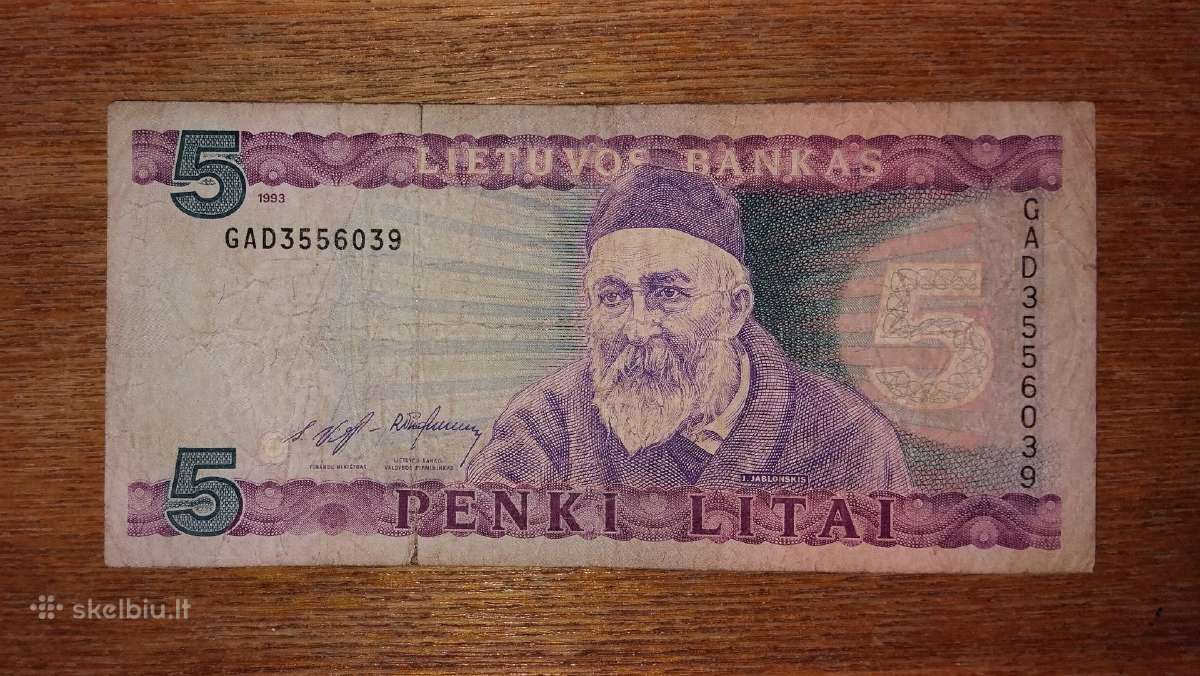 Lietuvos 5 litu banknotas
