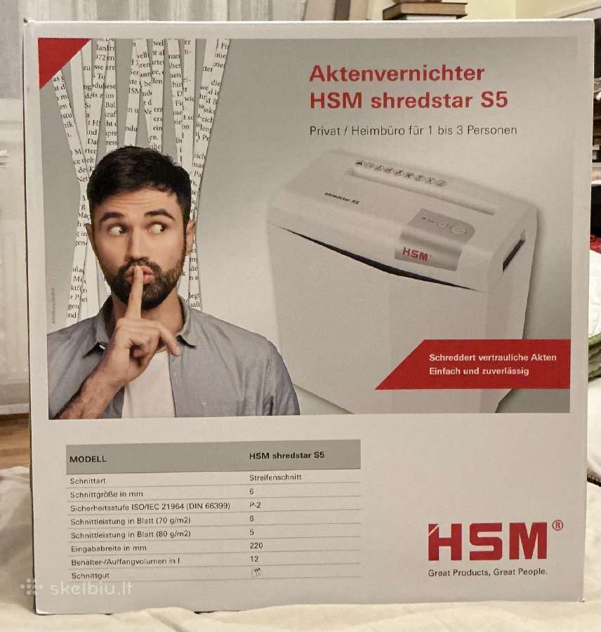 Popieriaus smulkintuvas Hsm Shredstar S5