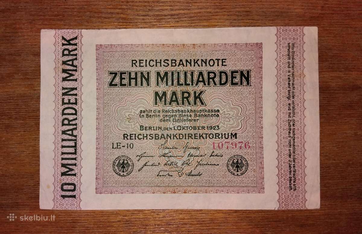 Vokietijos 10 mlrd markių banknotas